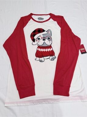 Cuddl Duds Jammies For Families Men’s M Christmas Dog Pajama Top NWT